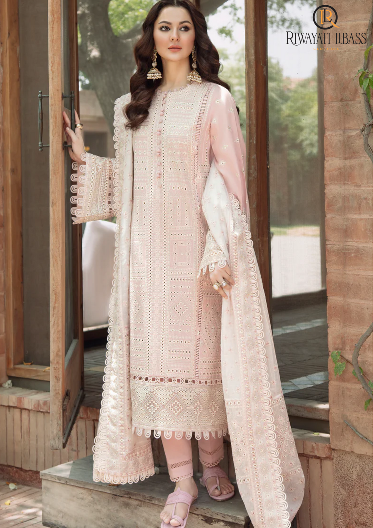 Summer Unstitched 3PCs Embroidered Lawn Dress With Embroidered Organza Dupatta RL-265