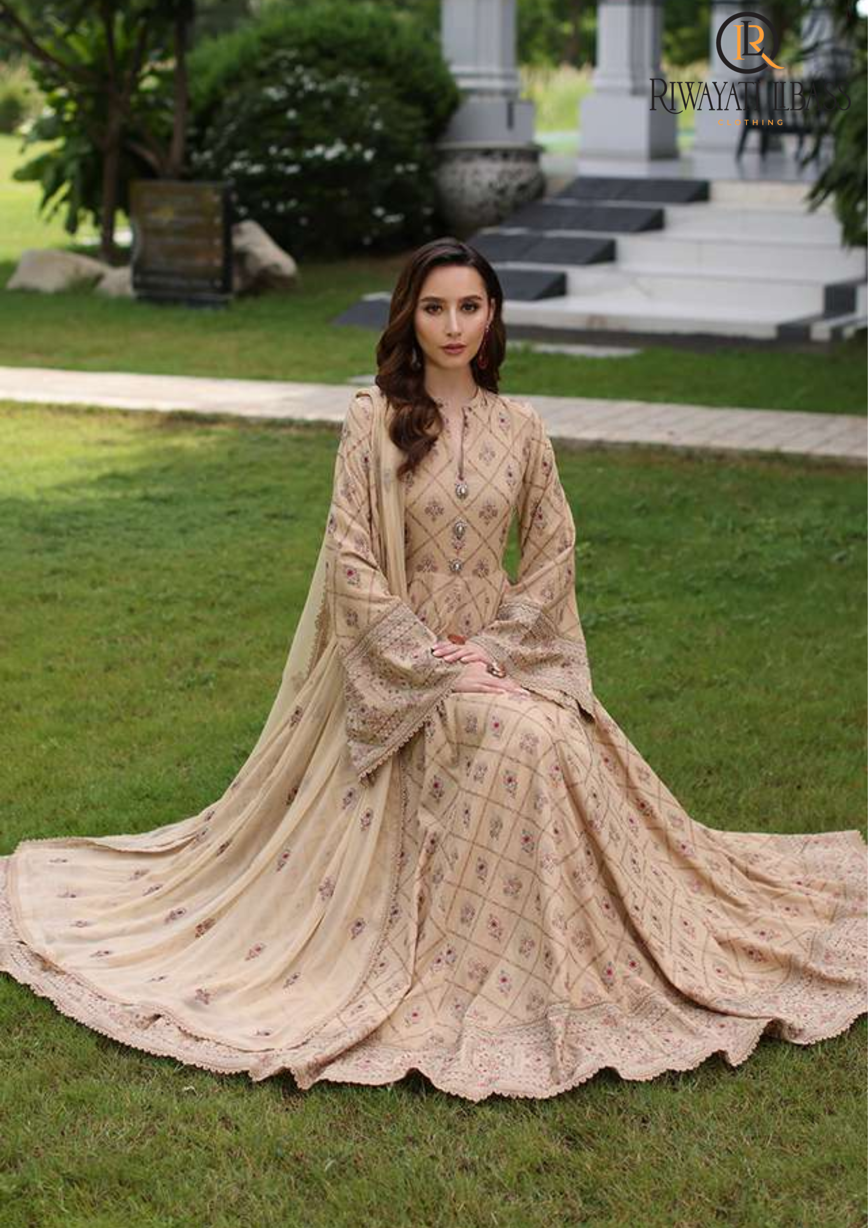 Summer Unstitched 3PCs Embroidered Lawn Dress With Embroidered Chiffon Dupatta RL-295