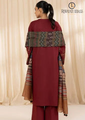 Winter Unstitched 3PCs Embroidered Dhanak Dress With Digital Printed Karandi Shawl RL-600