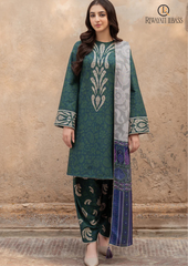 Winter Unstitched 3PCs Karandi Printed Dress With Karandi Printed Trouser RL-514