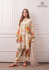 3 Piece Unstitched Digital Printed Lawn Suit - Plain chiffon Dupatta RL-647