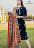 Winter Unstitched Velvet 3PCs Embroidered Dress With Dhanak Shawl RL-705