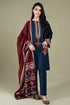 3PC Linen Embroidered suit with Embroidered Shawll-RL914