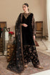 Embroidered Velvet Dress With Organza embroidered Dopata-RL1067